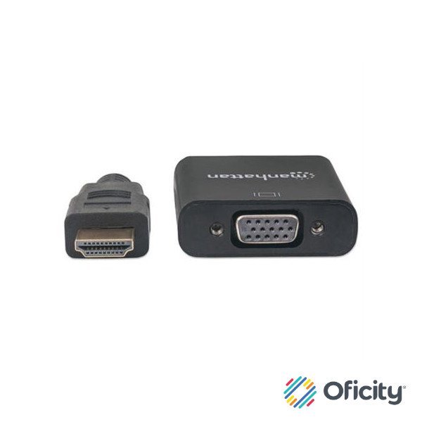 Convertidor Manhattan Video HDMI a SVGA Bolsa Color Negro