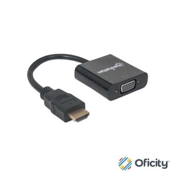 Convertidor Manhattan Video HDMI a SVGA Bolsa Color Negro