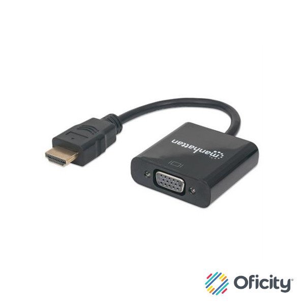 Convertidor Manhattan Video HDMI a SVGA Bolsa Color Negro