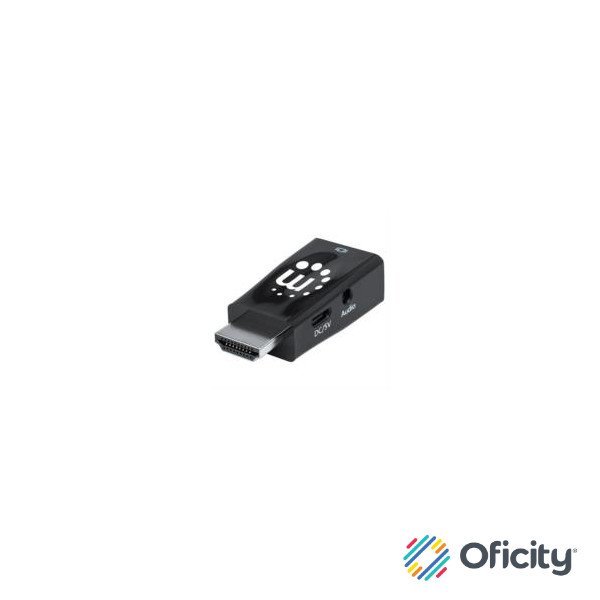 Convertidor Manhattan Video HDMI a SVGA+Salida Audio Color Negro