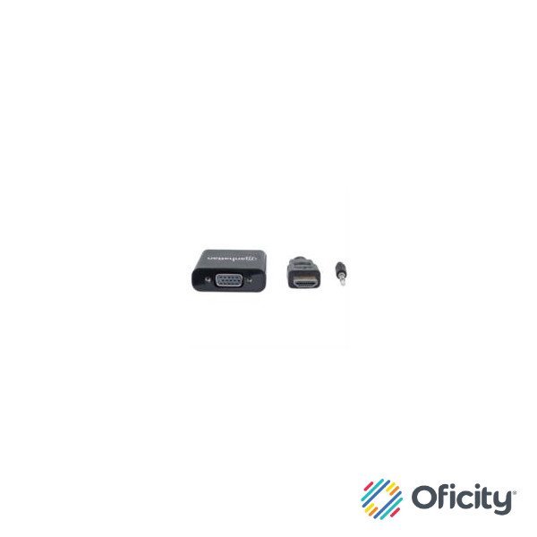 Convertidor Manhattan HDMI/VGA con Audio Color Negro
