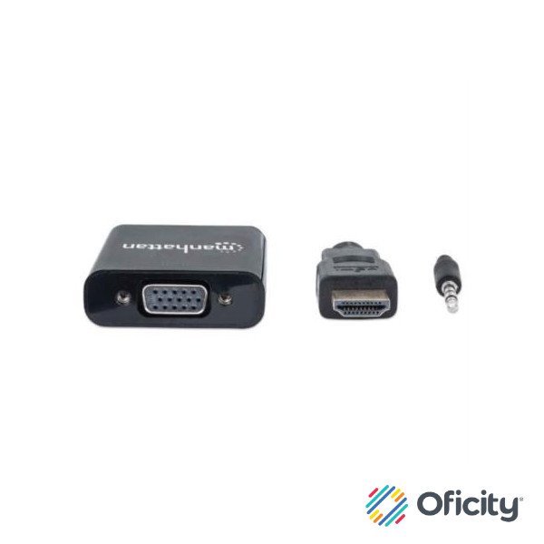 Convertidor Manhattan HDMI/VGA con Audio Color Negro