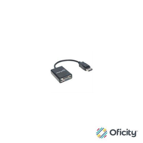 Adaptador Manhattan DisplayPort M a VGA H 15cm Activo Color Negro
