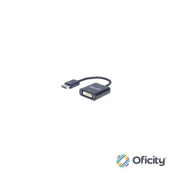 Adaptador Manhattan DisplayPort 1.2a M a DVI-D H Activo Color Negro