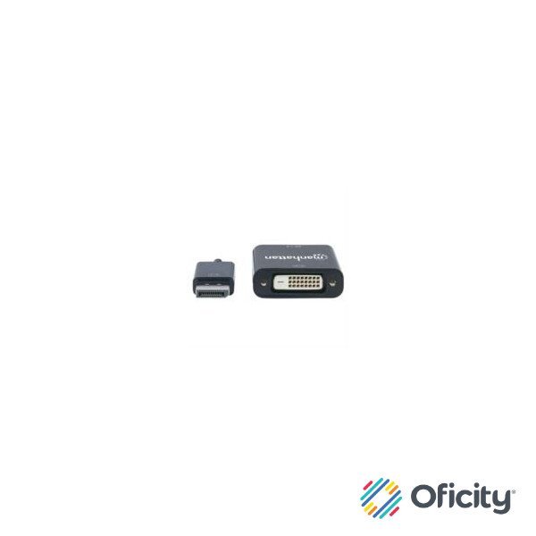 Adaptador Manhattan DisplayPort 1.2a M a DVI-D H Activo Color Negro