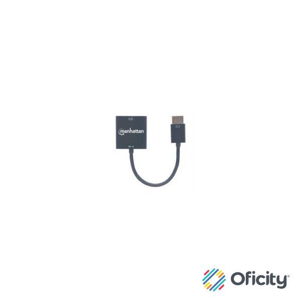 Adaptador Manhattan DisplayPort 1.2a M a DVI-D H Activo Color Negro