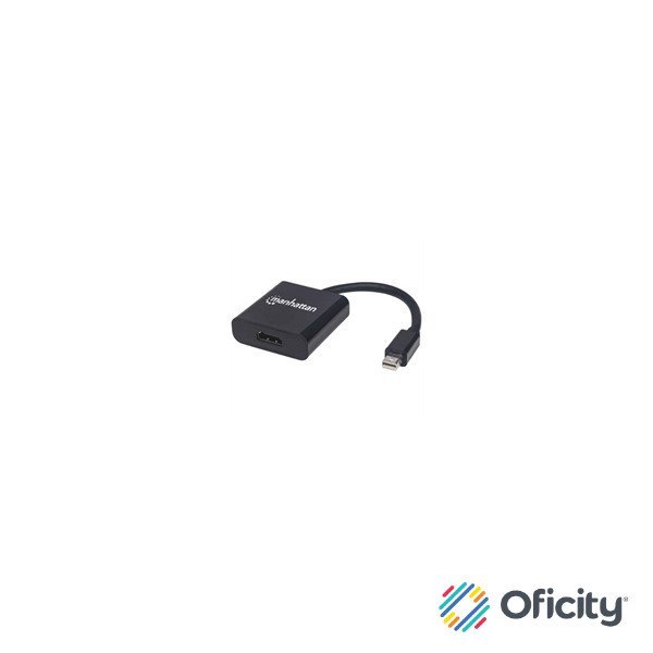 Adaptador Manhattan Activo Mini DisplayPort-M a HDMI-H 4K a 60Hz Color Negro