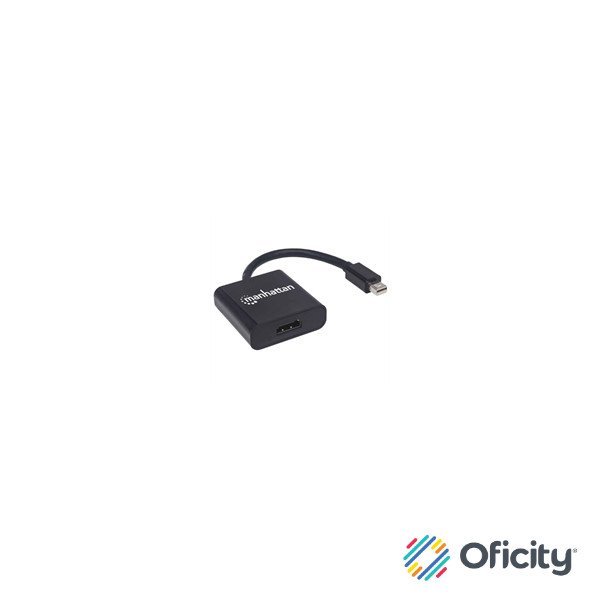 Adaptador Manhattan Activo Mini DisplayPort-M a HDMI-H 4K a 60Hz Color Negro