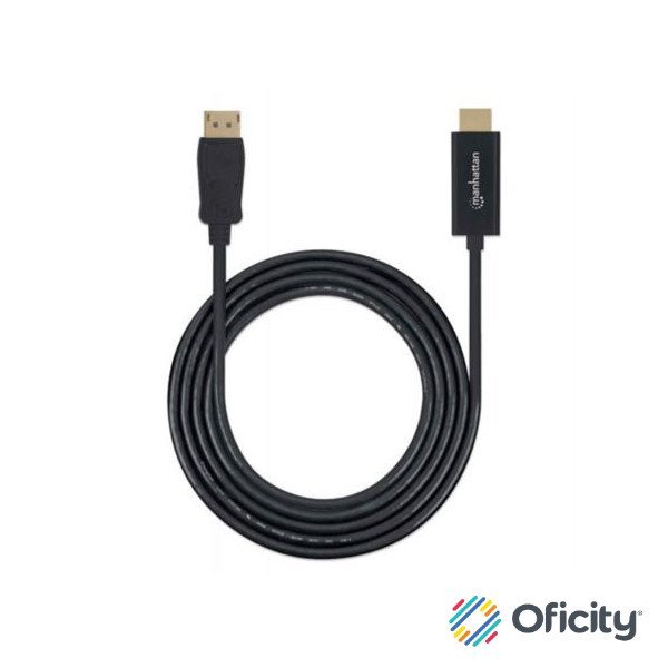 Cable Manhattan DisplayPort/HDMI M-M 1080p1m Color Negro