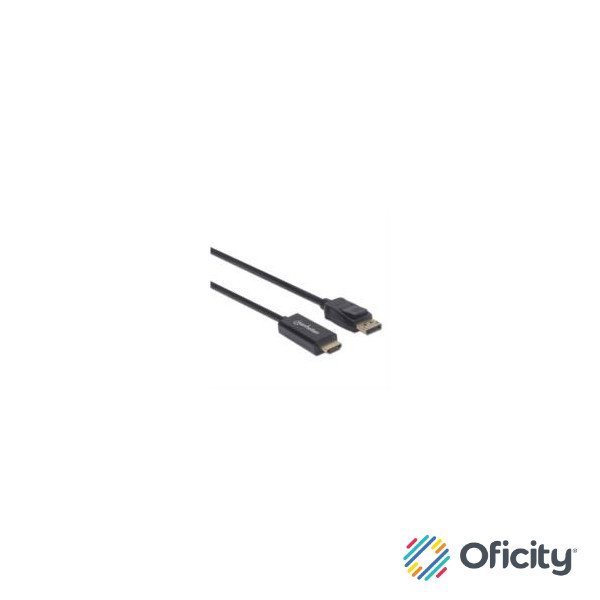 Cable Manhattan Displayport-M a HDMI-M 4K 1.8m Color Negro