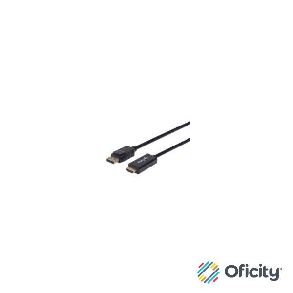 Cable Manhattan Displayport-M a HDMI-M 4K 1.8m Color Negro