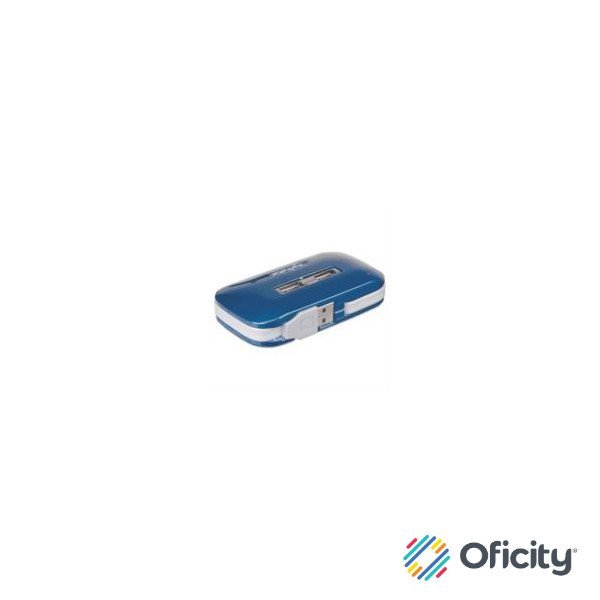 Hub Manhattan USB Alta Velocidad 2.0 Alimentación Dual 7 Puertos Color Azul