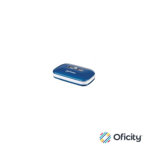 Hub Manhattan USB Alta Velocidad 2.0 Alimentación Dual 7 Puertos Color Azul