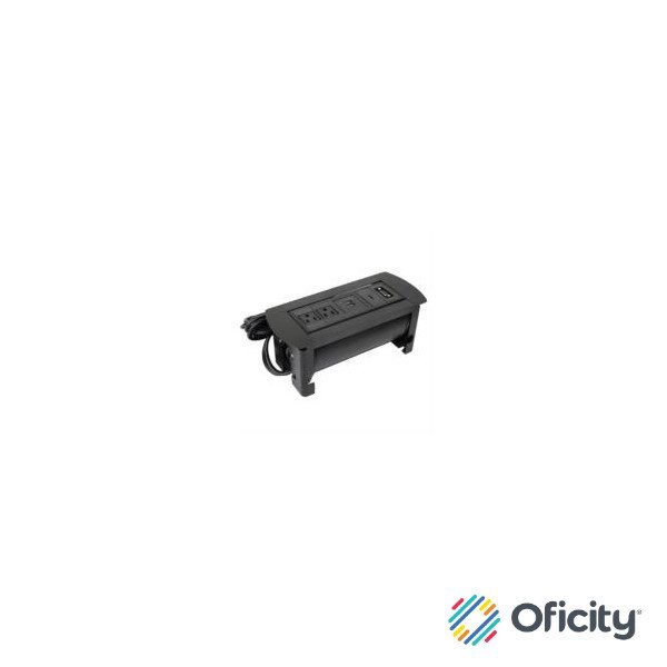 Caja de Conexión Manhattan para Mesa C/Enchufe USB/HDMI/VGA Color Negro