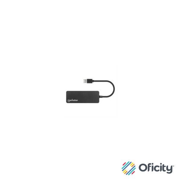 Hub Manhattan USB 3.2 Gen1 4 Puertos USB-A Color Negro