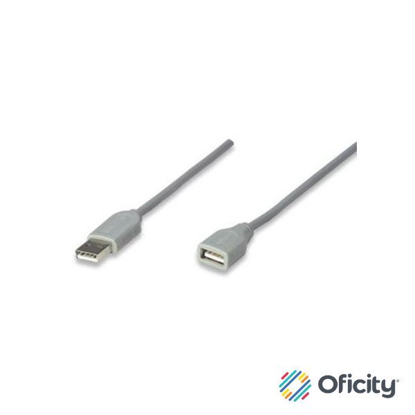 Cable Manhattan USB A-A Extensión 1.8m Color Gris