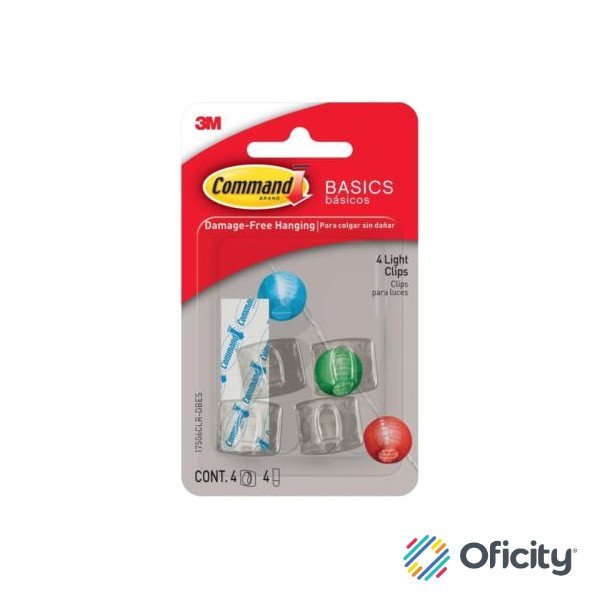 Clips para Luces 3M Command 4 Transparentes