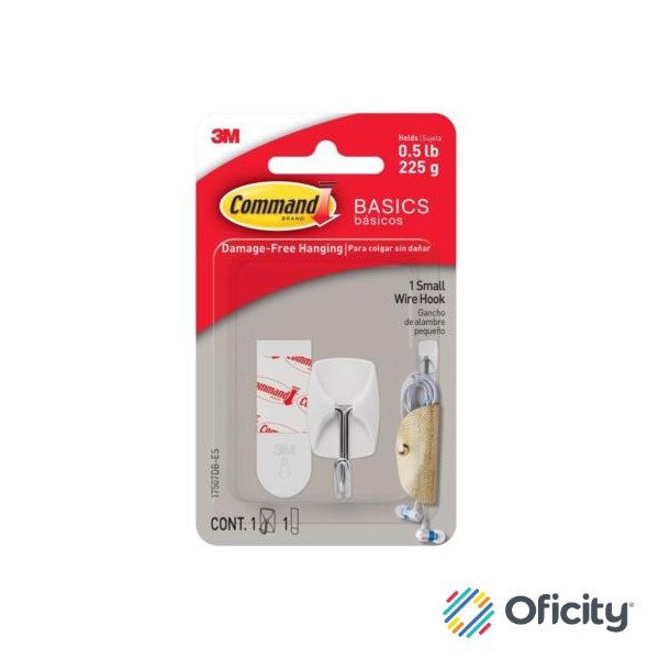 Gancho 3M Básico Command 1 Wire Pequeño Color Blanco