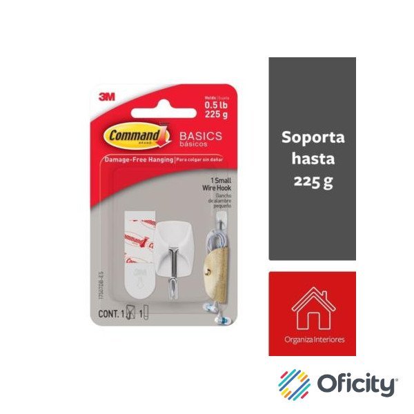 Gancho 3M Básico Command 1 Wire Pequeño Color Blanco