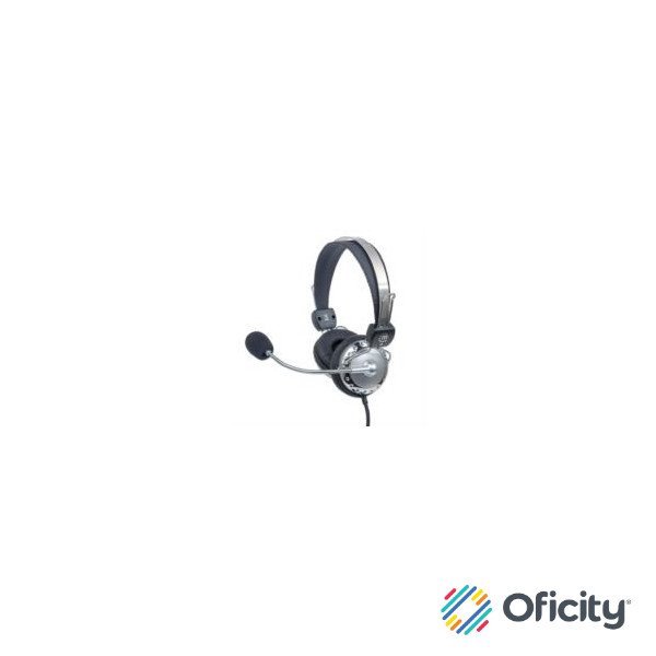 Audífonos Manhattan Estéreo Micrófono Extensión Metálica Flexible Color Negro-Plata