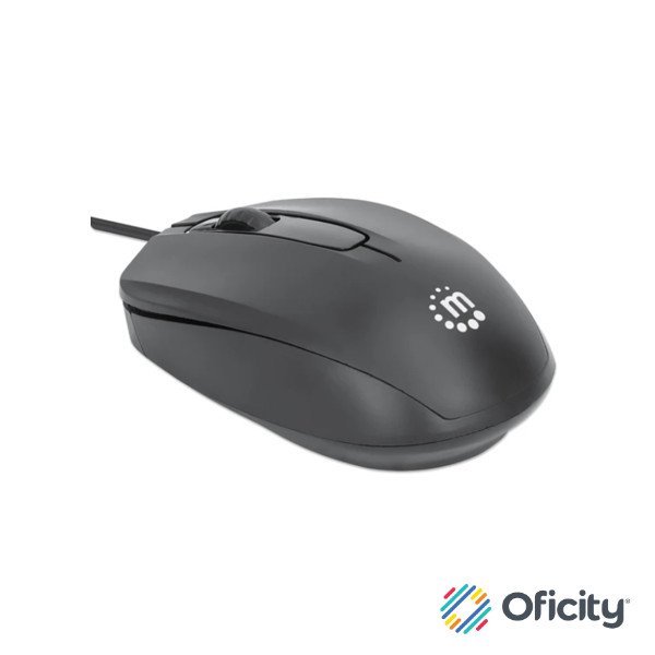 Mouse óptico Manhattan estándar USB color negro
