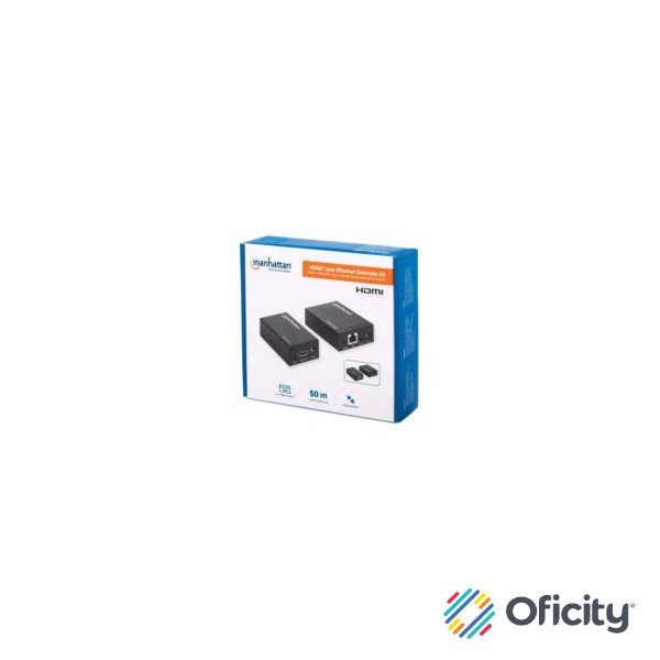 Extensor Manhattan Video HDMI sobre Ethernet Vía Cat 6 1080p 50m Color Negro
