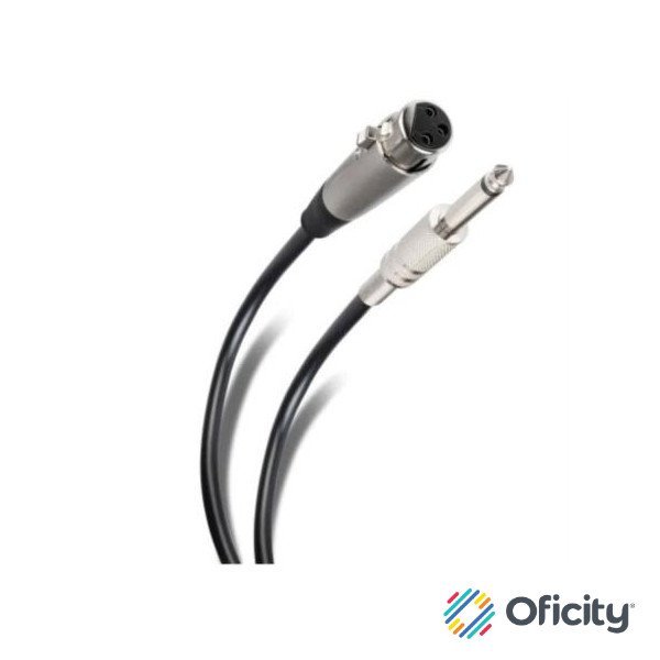 Cable Steren 6.3 mm a Jack Cannon de 6m Color Negro Metálico