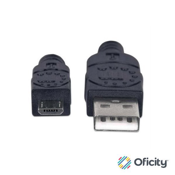 Cable Manhattan USB Micro-B Alta Velocidad PVC 1.8m Color Negro