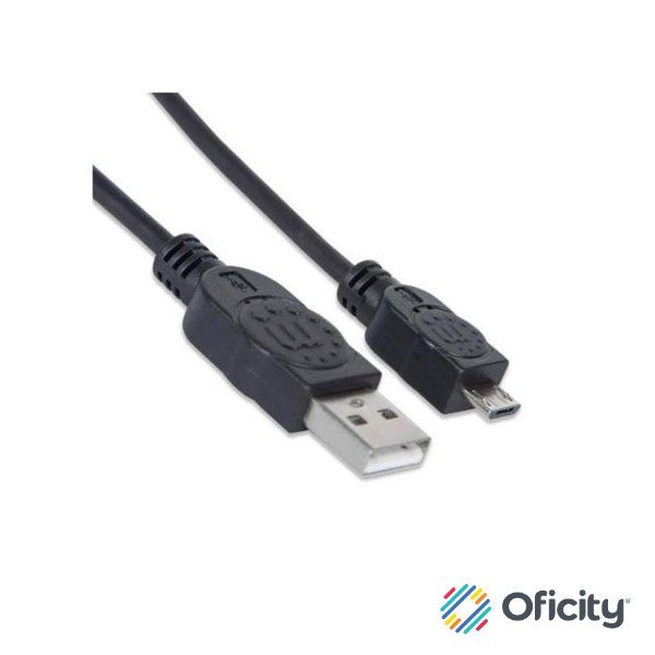 Cable Manhattan USB Micro-B Alta Velocidad PVC 1.8m Color Negro