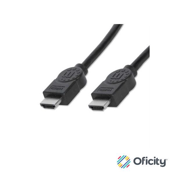 Cable Manhattan HDMI M-M Alta Velocidad Blindado 1m Color Negro