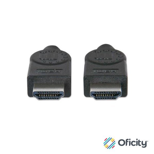 Cable Manhattan HDMI M-M Alta Velocidad Blindado 1m Color Negro