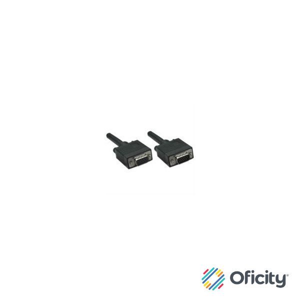 Cable Manhattan Extensión para Monitor SVGA HD15 M-H 1.8m Color Negro