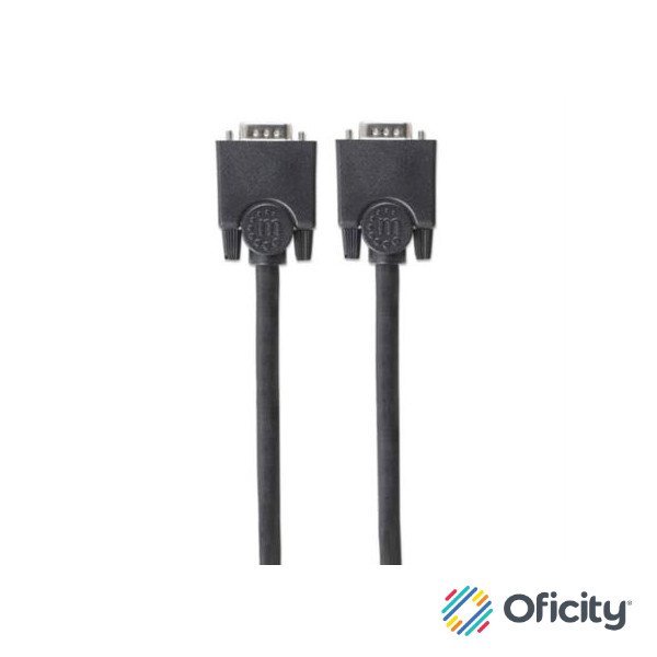 Cable Manhattan SVGA Monitor 8MM HD15M-M 1.8m Color Negro