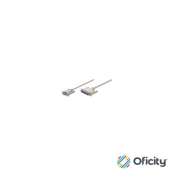 Cable Manhattan Null Modem DB9H-DB25M 1.8m Color Blanco