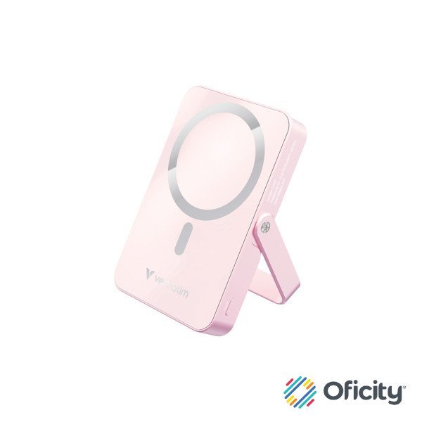 Cargador Magnetico Verbatim con carga inalámbrica de vidrio con soporte de 10 000 mah - Rosa