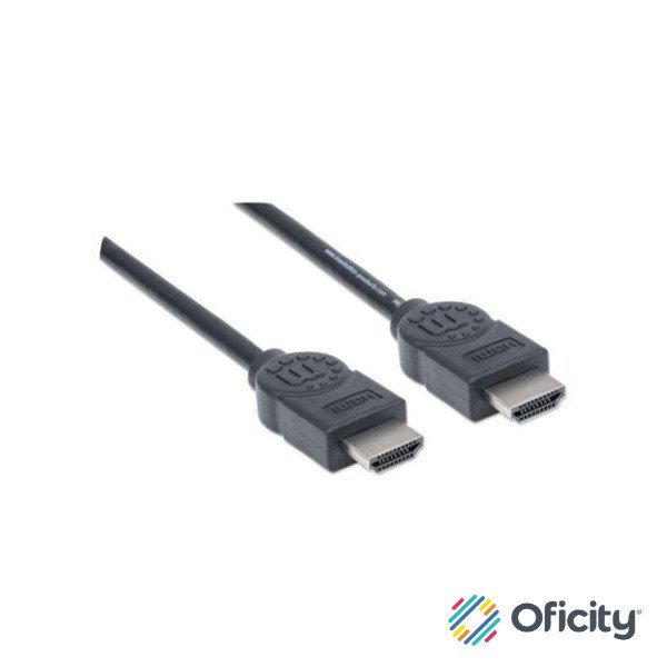 Cable Manhattan HDMI 1.4 M-M Alta Velocidad Canal Ethernet 5m Color Negro