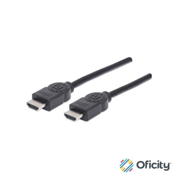 Cable Manhattan HDMI 1.4 M-M Alta Velocidad Canal Ethernet 5m Color Negro