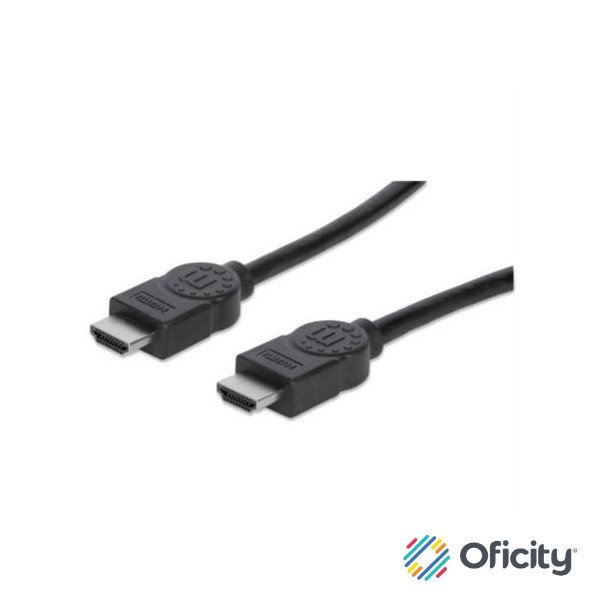 Cable Manhattan Alta Velocidad Canal Ethernet HDMI M-M 15m Color Negro