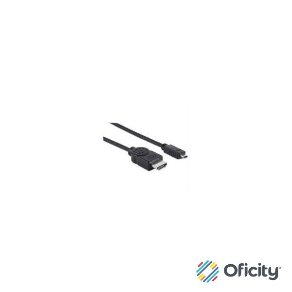 Cable Manhattan HDMI 1.4 M-Micro M Alta Velocidad Canal Ethernet 2m Color Negro