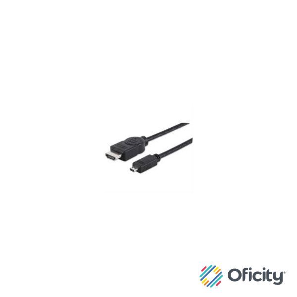 Cable Manhattan HDMI 1.4 M-Micro M Alta Velocidad Canal Ethernet 2m Color Negro