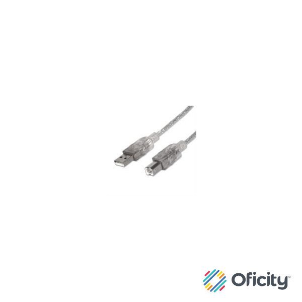 Cable Manhattan USB B Alta Velocidad 2.0 A-B1.8m Color Plata