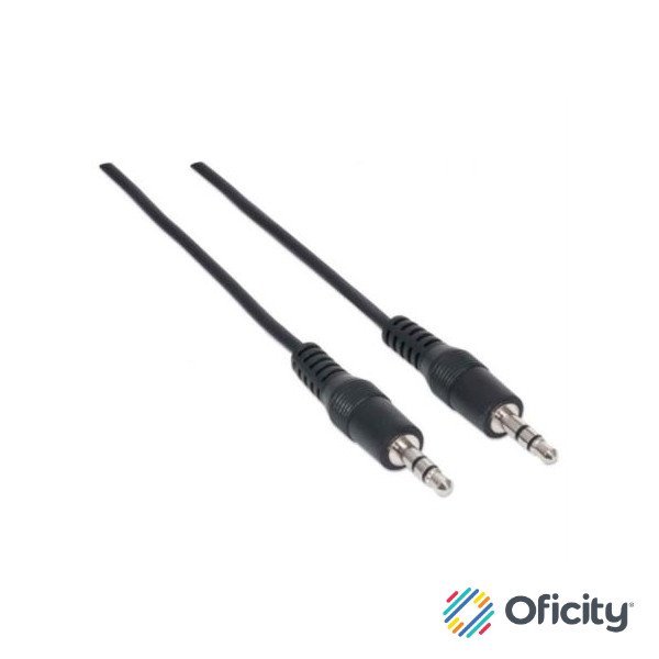 Cable Manhattan Audio Estéreo 3.5mm M-M 1.8m Color Negro