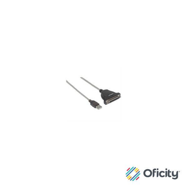 Convertidor Manhattan para Impresora USB-A a Paralelo DB25 Color Plata