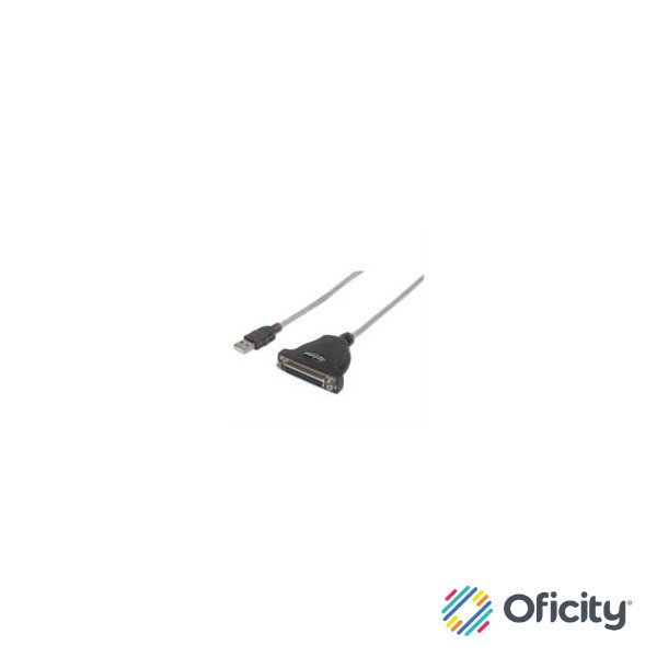 Convertidor Manhattan para Impresora USB-A a Paralelo DB25 Color Plata