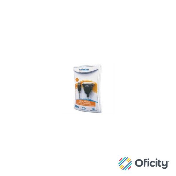 Convertidor Manhattan para Impresora USB-A a Paralelo DB25 Color Plata