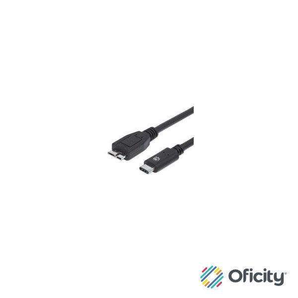 Cable Manhattan USB-C V3.1 C-Micro B 1m Color Negro