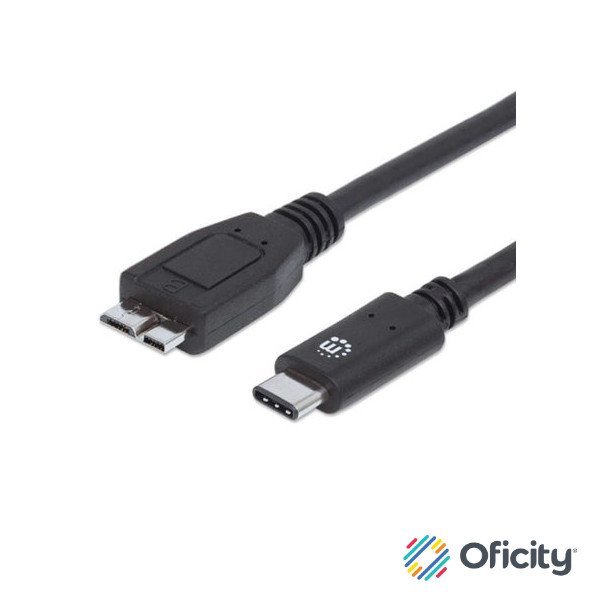Cable Manhattan USB-C V3.1 C-Micro B 1m Color Negro
