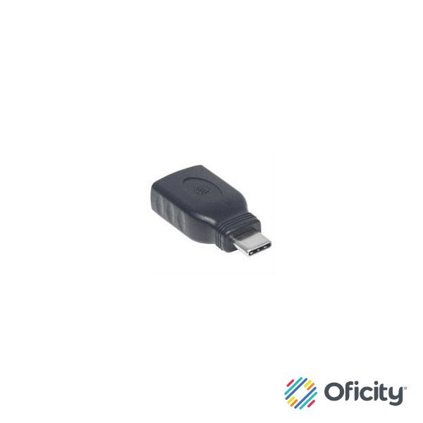 Adaptador Manhattan USB-C 3.1 Gen 1 Super Velocidad CM/AH 5 Gbps Color Negro