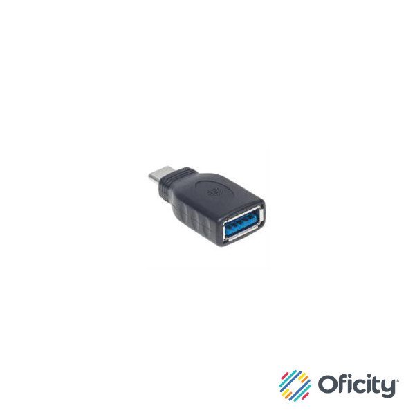 Adaptador Manhattan USB-C 3.1 Gen 1 Super Velocidad CM/AH 5 Gbps Color Negro