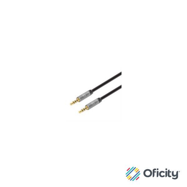 Cable Manhattan Auxiliar Audio Estéreo 3.5mm 5m Color Negro-Plata
